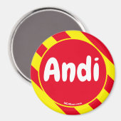 Andi Red/Yellow Magnet (Voorkant / Achterkant)