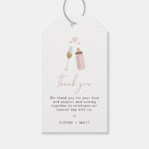 ANDI Roze maandoppen Baby Girl Gift Labels Cadeaulabel