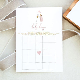 ANDI Roze Poppin' Flessen Baby Shower Bingo Spel Kaart