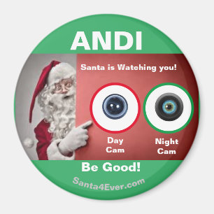 ANDI Santa kijkt naar je. Dag en nacht Magneet