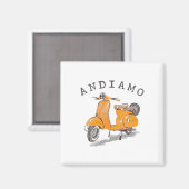 Andiamo Italy Gele Scooter  Magneet (Voorkant / Achterkant)