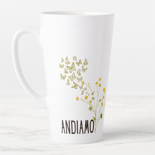 Andiamo (met Buttercups & Vlinders) Latte Mok (Links)
