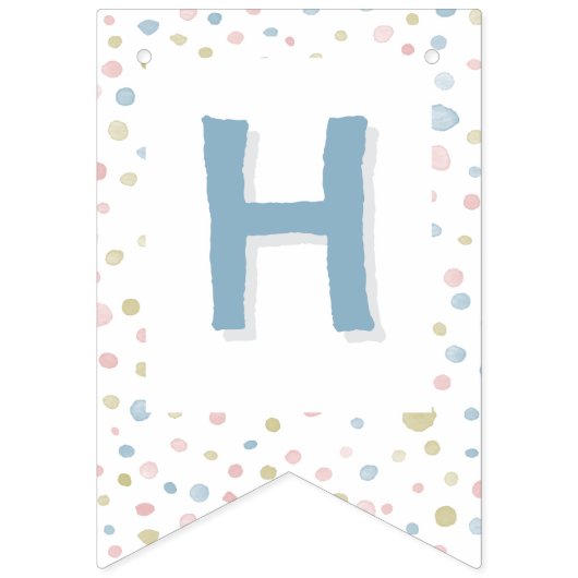 Andie Confetti Waterverf Stippen Bunting Flag Vlaggetjes (Tweede vlag)