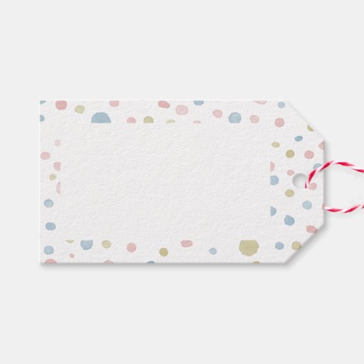 Andie Confetti Waterverf Stippen Gift Label Cadeaulabel (Voorkant (Horizontaal))