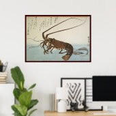 Ando Hiroshige Datablad Lobster en garnalen Poster (Thuiskantoor)