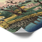 Ando Hiroshige - Evening Glow bij Koganei Bridge. Poster (Hoek)