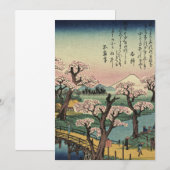 Ando Hiroshige - Evening Glow op Koganei Bridge Bedankkaart (Voorkant / Achterkant)