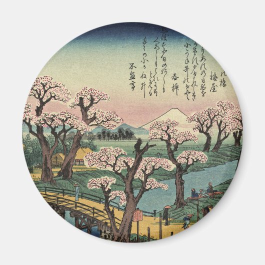 Ando Hiroshige - Evening Glow op Koganei Bridge Magneet (Voorkant)