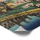 Ando Hiroshige - Evening Glow op Koganei Bridge Poster (Hoek)