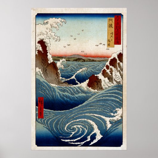 Andō Hiroshige Naruto Whirlpool, provincie Awa Poster (Voorkant)