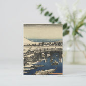 Ando Hiroshige - Nihonbashi, Clearing na sneeuw Briefkaart (Staand voorkant)