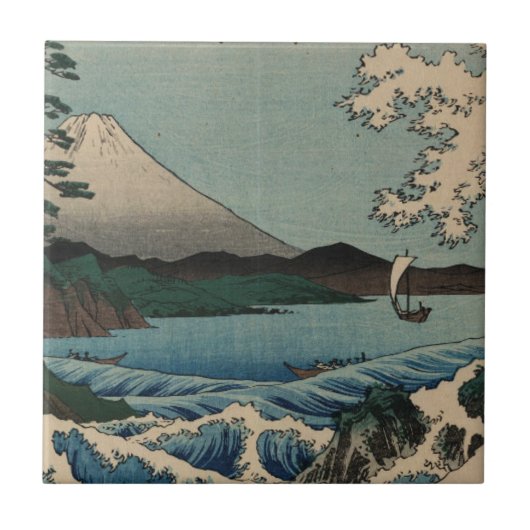 Ando Hiroshige - Zee in de provincie Suruga Tegeltje (Voorkant)