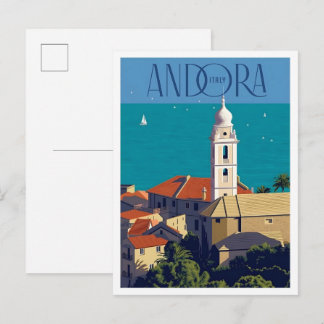 Andora Italië Vintage Kunst Reizen Briefkaart