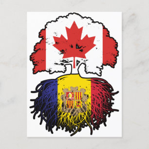 Andorra Andorrese Canadese vlag over bomen in Cana Briefkaart