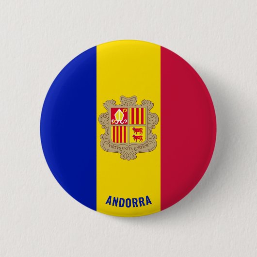 Andorra Flag Charming Patriotic Ronde Button 5,7 Cm (Voorkant)