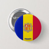 Andorra Flag Charming Patriotic Ronde Button 5,7 Cm (Voorkant /achterkant)