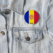 Andorra Flag Charming Patriotic Ronde Button 5,7 Cm (In situ)