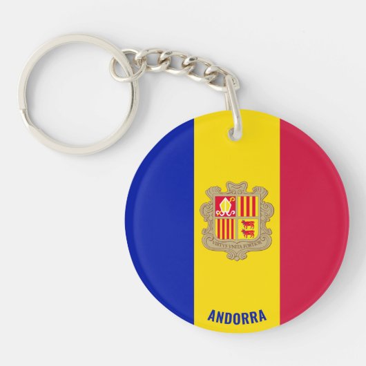 Andorra Flag Charming Patriotic Sleutelhanger (Voorkant)