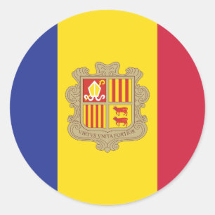 Andorra Flag Classic Ronde Sticker