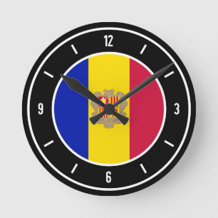 Andorra Flag Elegant Ronde Klok