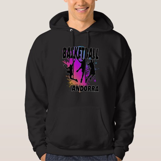 Andorra Flag  Love Playing Basketball Hoodie (Voorkant)