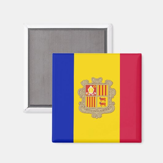 Andorra Flag Magnet (Voorkant / Achterkant)