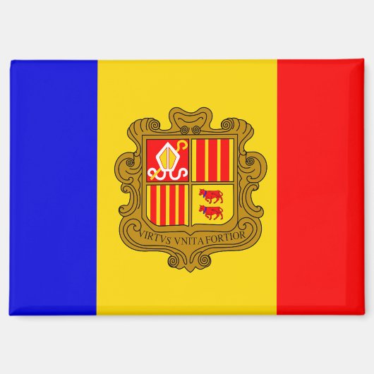 andorra flag magnet (Voorkant)