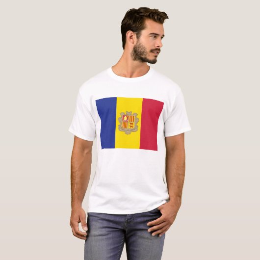 Andorra Flag T-Shirt, Patriotic T-Shirts (Voorkant volledig)
