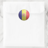 Andorra Glossy Circle Flag Ronde Sticker (Tas)