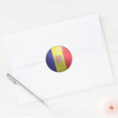Andorra Glossy Circle Flag Ronde Sticker (Envelop)