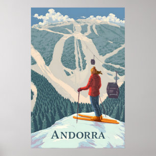 Andorra Grandvalira Skigebied Reisposter Poster