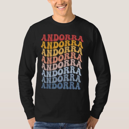 Andorra Groovy Retro Andorran T-shirt (Voorkant)
