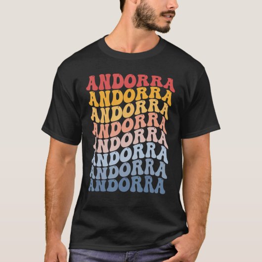 Andorra Groovy Retro Andorran T-shirt (Voorkant)