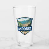 Andorra Illustratie Retro Badge Glas (Voorkant)