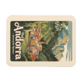 Andorra Illustration Travel Art Vintage Magneet (Horizontaal)