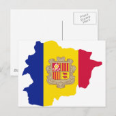 Andorra-kaart AD Briefkaart (Voorkant / Achterkant)