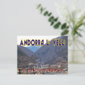Andorra La Vella, bezoek Andorra Briefkaart (Staand voorkant)