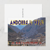 Andorra La Vella, bezoek Andorra Briefkaart (Voorkant / Achterkant)