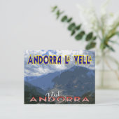 Andorra La Vella, bezoek Andorra briefkaart (Staand voorkant)
