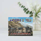 Andorra La Vella, bezoek Andorra Briefkaart (Staand voorkant)
