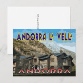 Andorra La Vella, bezoek Andorra Briefkaart (Voorkant / Achterkant)