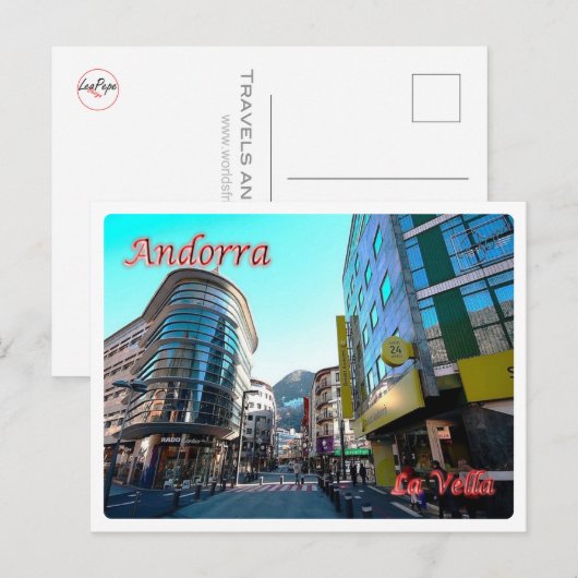 Andorra - La Vella - Centre - Briefkaart (Voorkant / Achterkant)