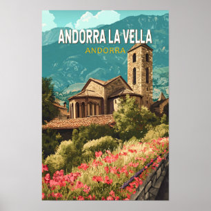 Andorra la Vella Reis Kunst Vintage Poster