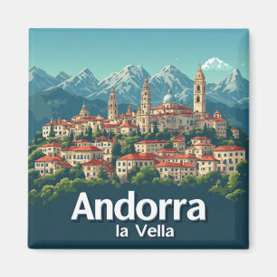 🧲 Andorra la Vella Reis Souvenir 🏔️ Magneet