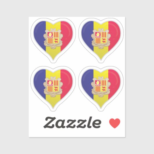 Andorra liefde vlag trots hart sticker (Vel)