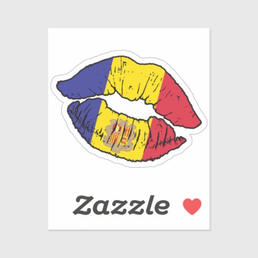 Andorra lippenstift liefde vlag sticker (Vel)