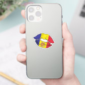 Andorra lippenstift liefde vlag sticker (Telefoon)