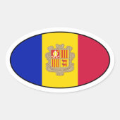 Andorra Oval Flag Sticker (Voorkant)