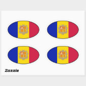 Andorra Oval Flag Sticker (Vel)