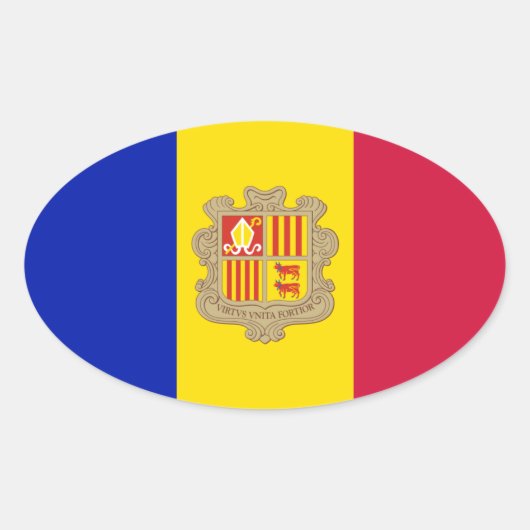 Andorra Ovale Sticker (Voorkant)